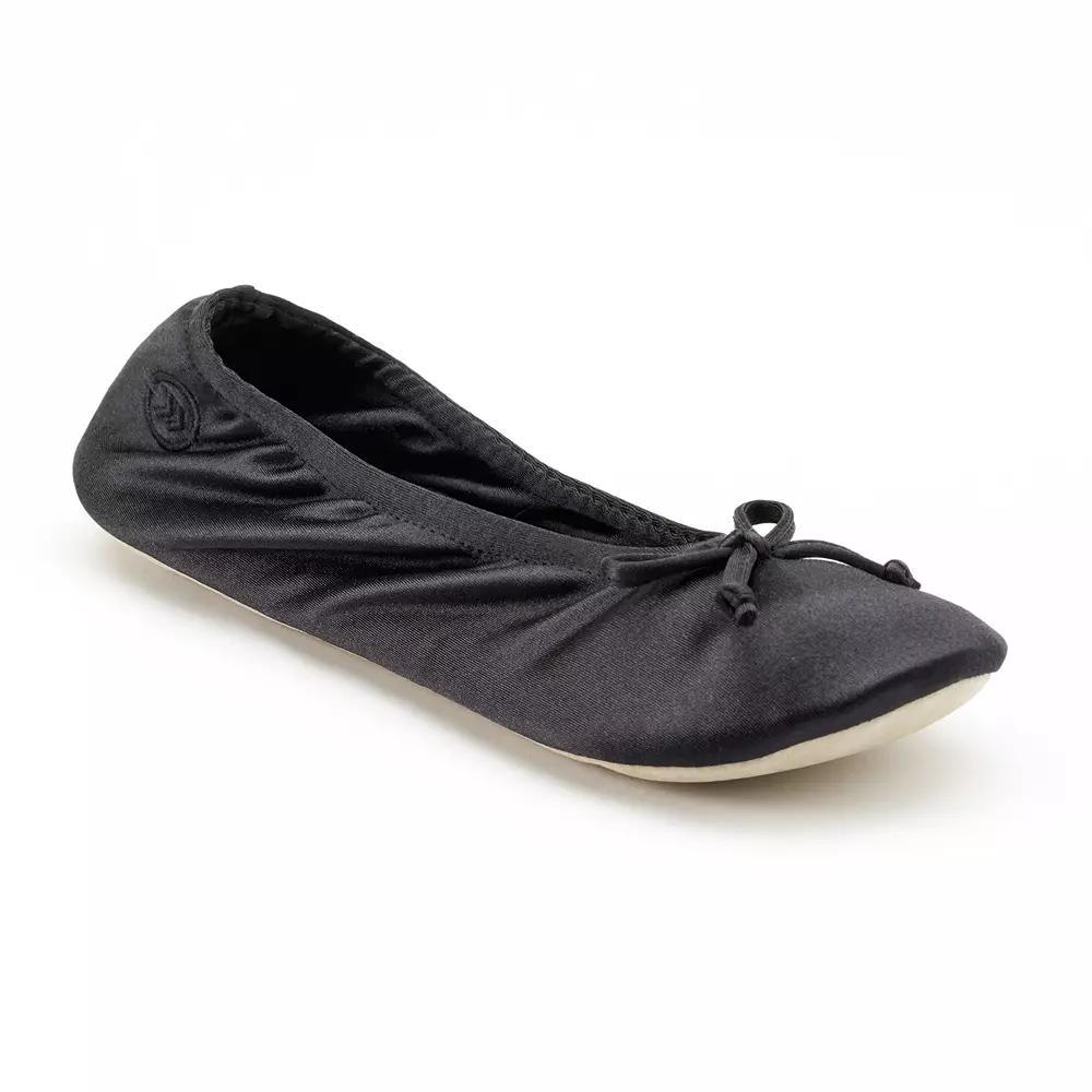 isotoner Satin Womens Ballerina Slippers Evening Brown Product Image
