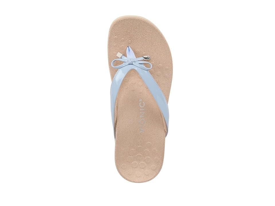 Vionic Bella Ribbed Metallic Bow Detail Thong Sandals Product Image