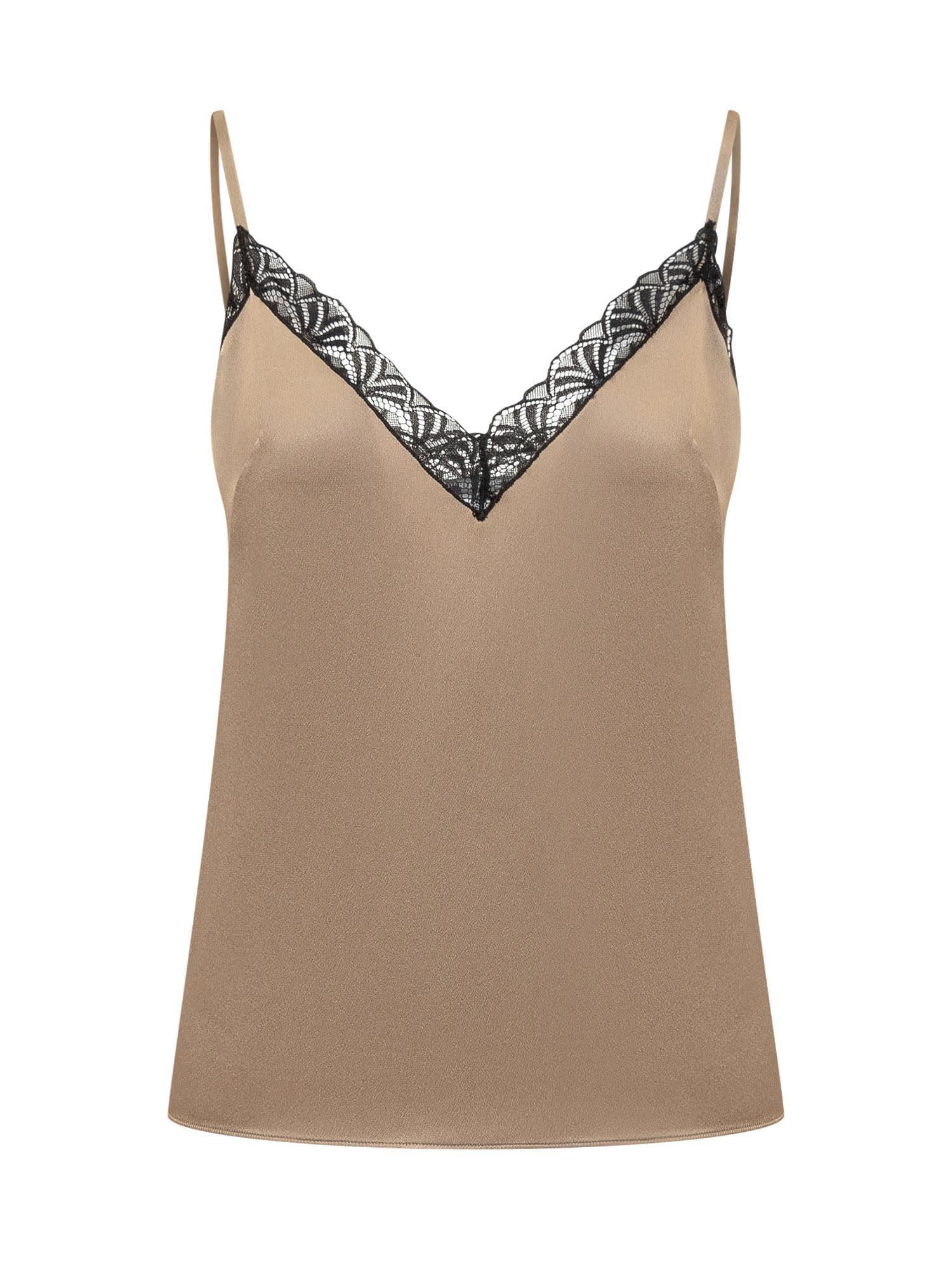 ALBERTA FERRETTI Top Satin In Beige Product Image