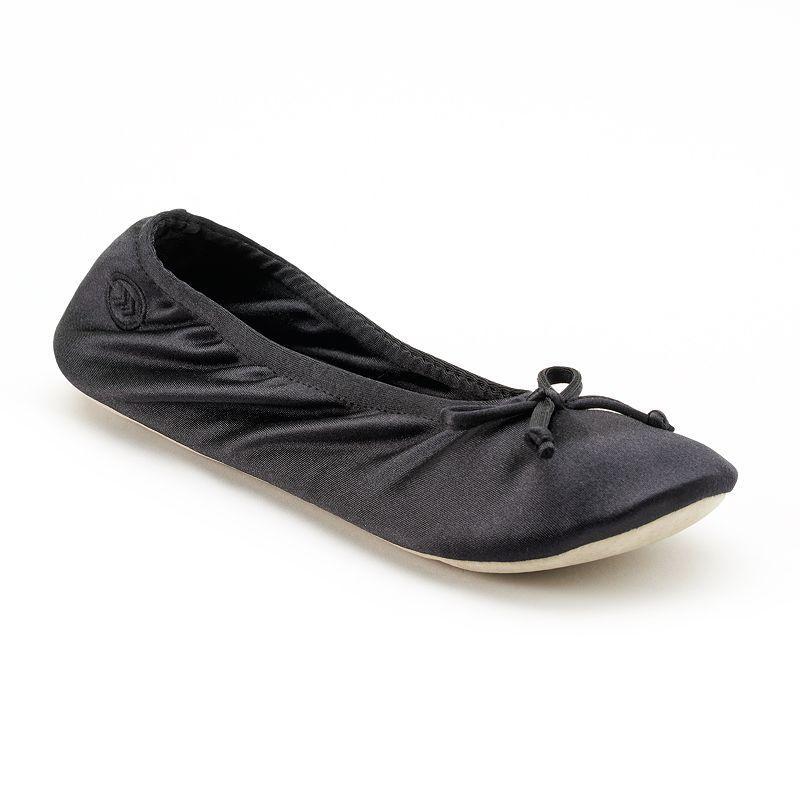 isotoner Satin Womens Ballerina Slippers Evening Brown Product Image