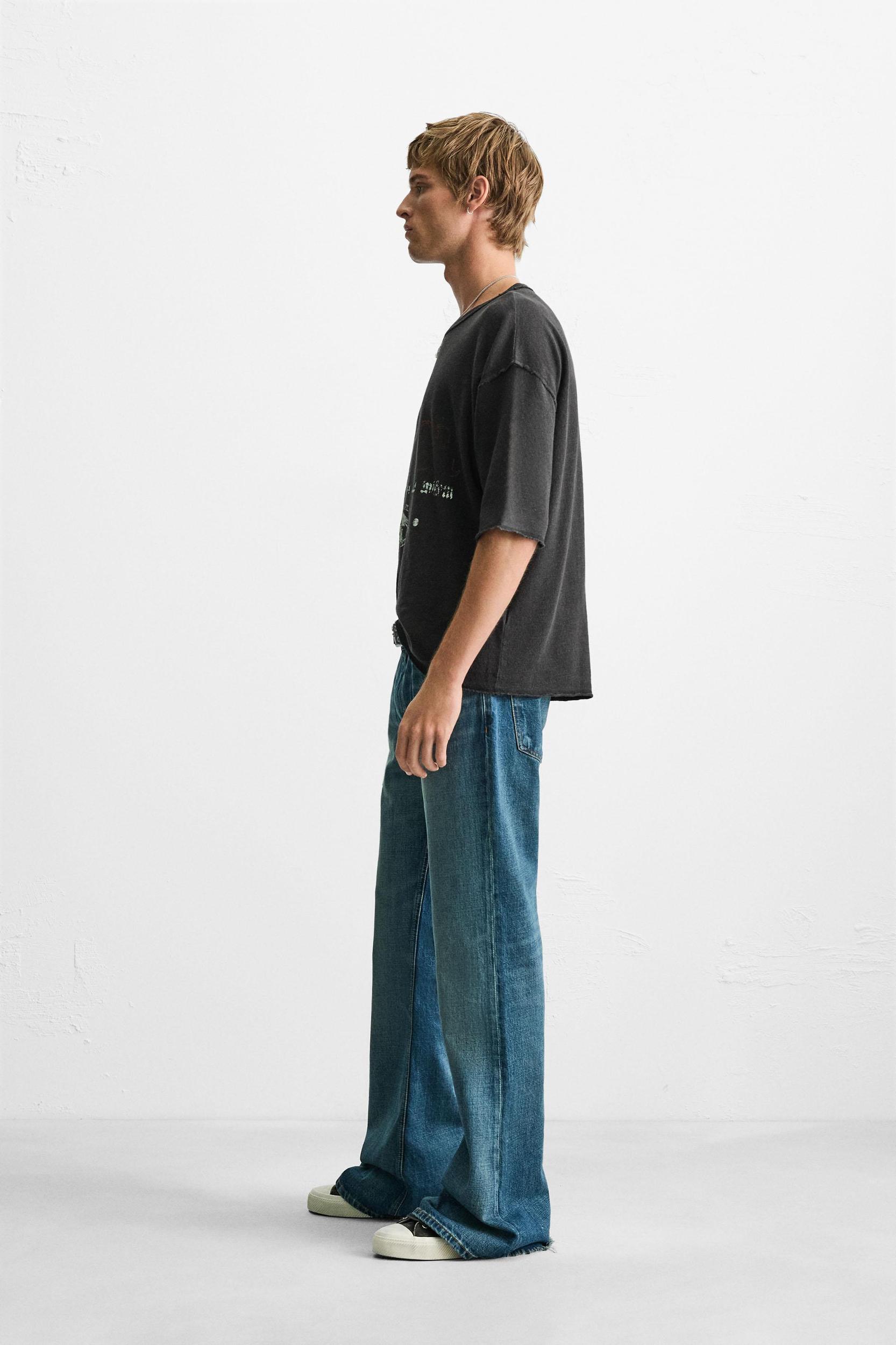 WASHED PRINT KNIT T-SHIRT Product Image
