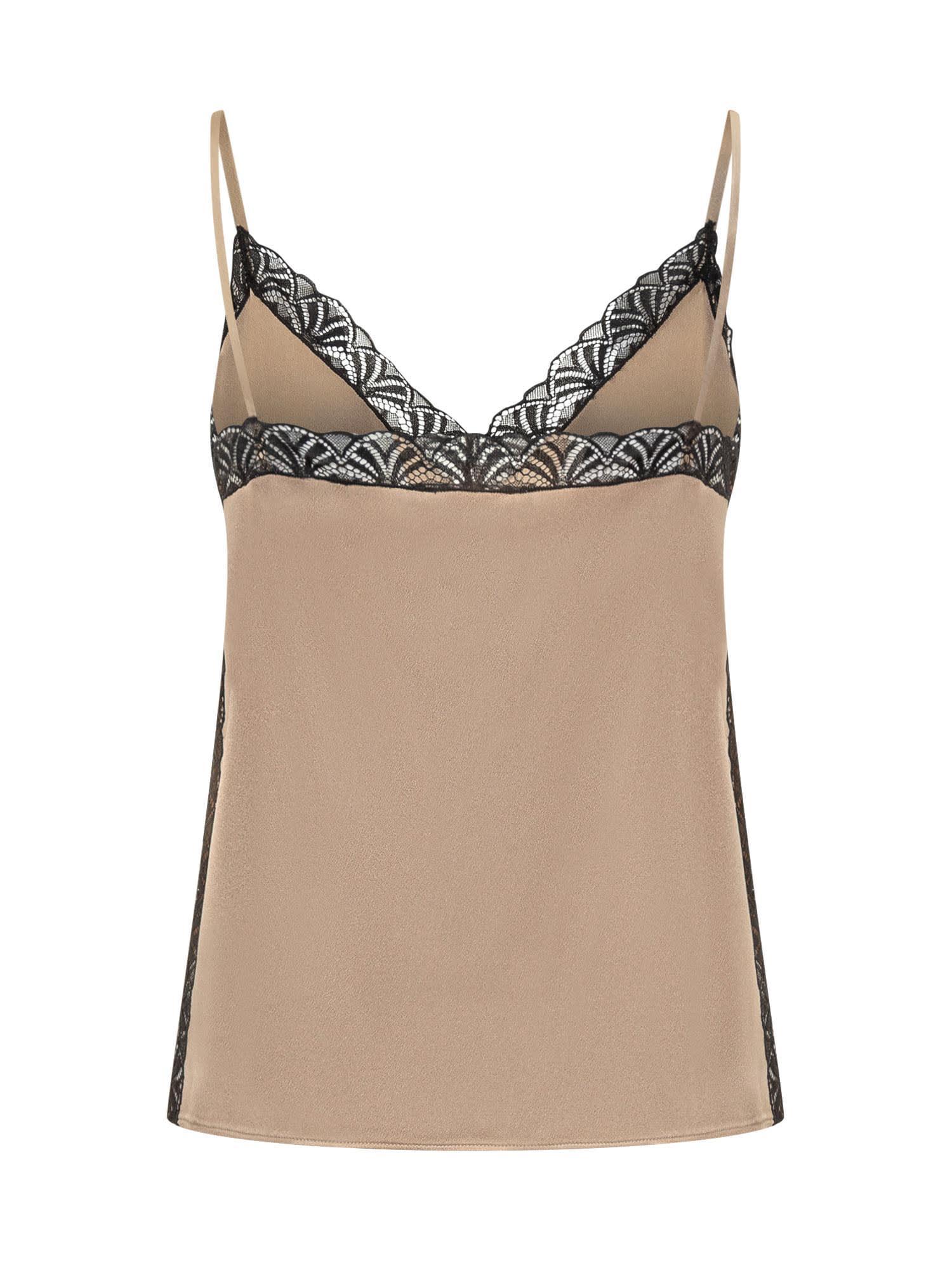 ALBERTA FERRETTI Top Satin In Beige Product Image