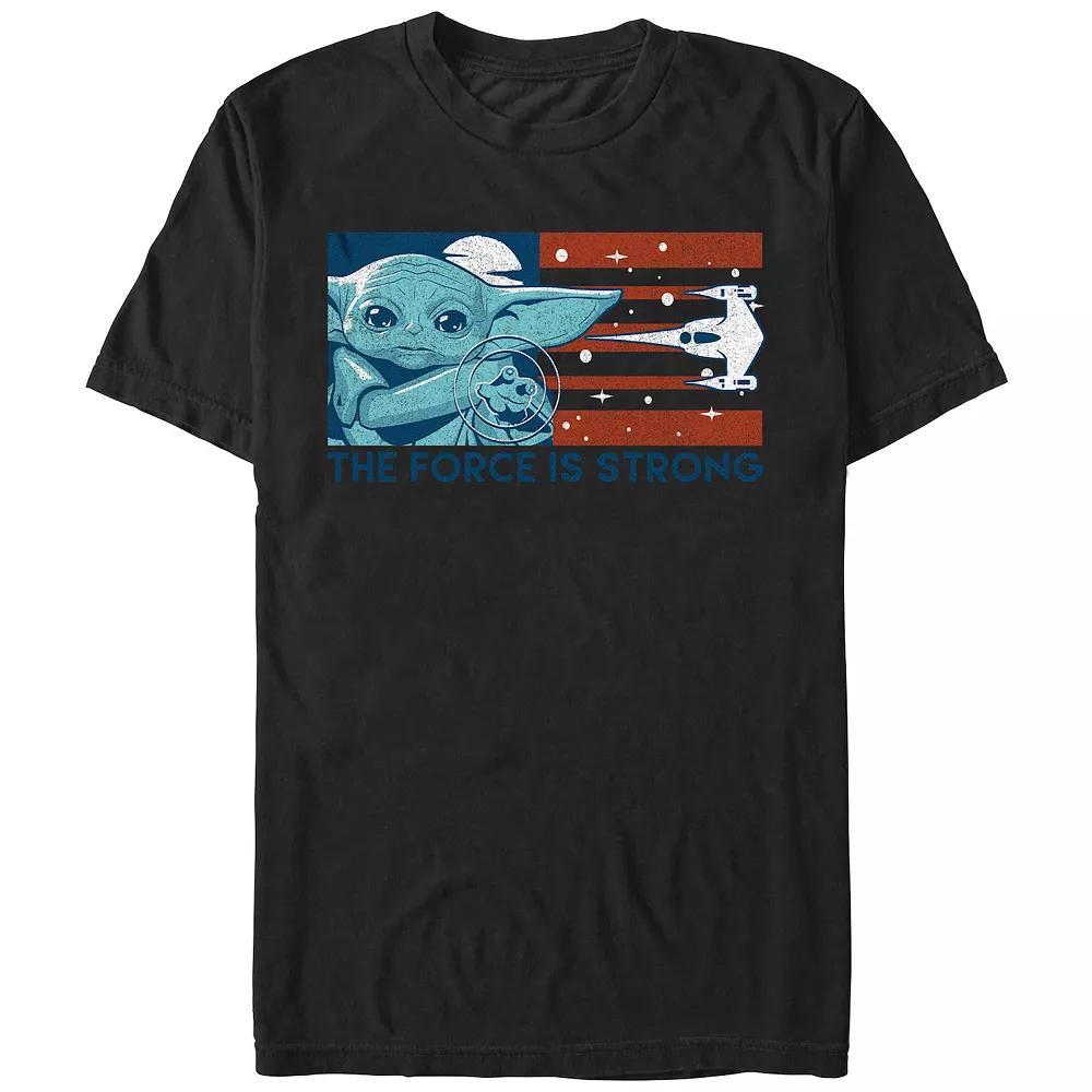 Men's The Mandalorian The Force Is Strong Americana Graphic Tee, Size: XXL, Black Product Image
