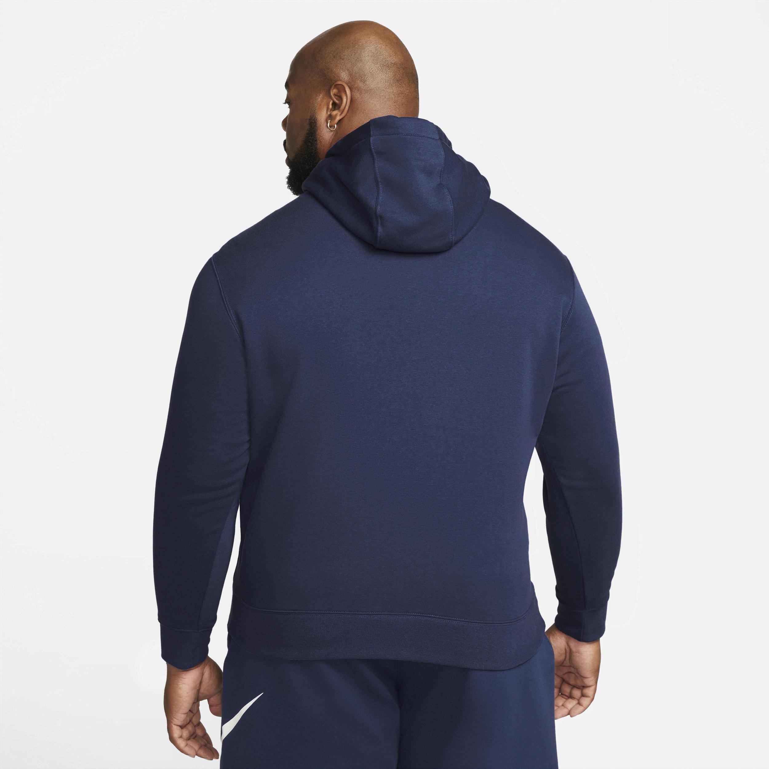 Mens Nike Sportswear Club Fleece Full-Zip Hoodie Black Navy White Product Image
