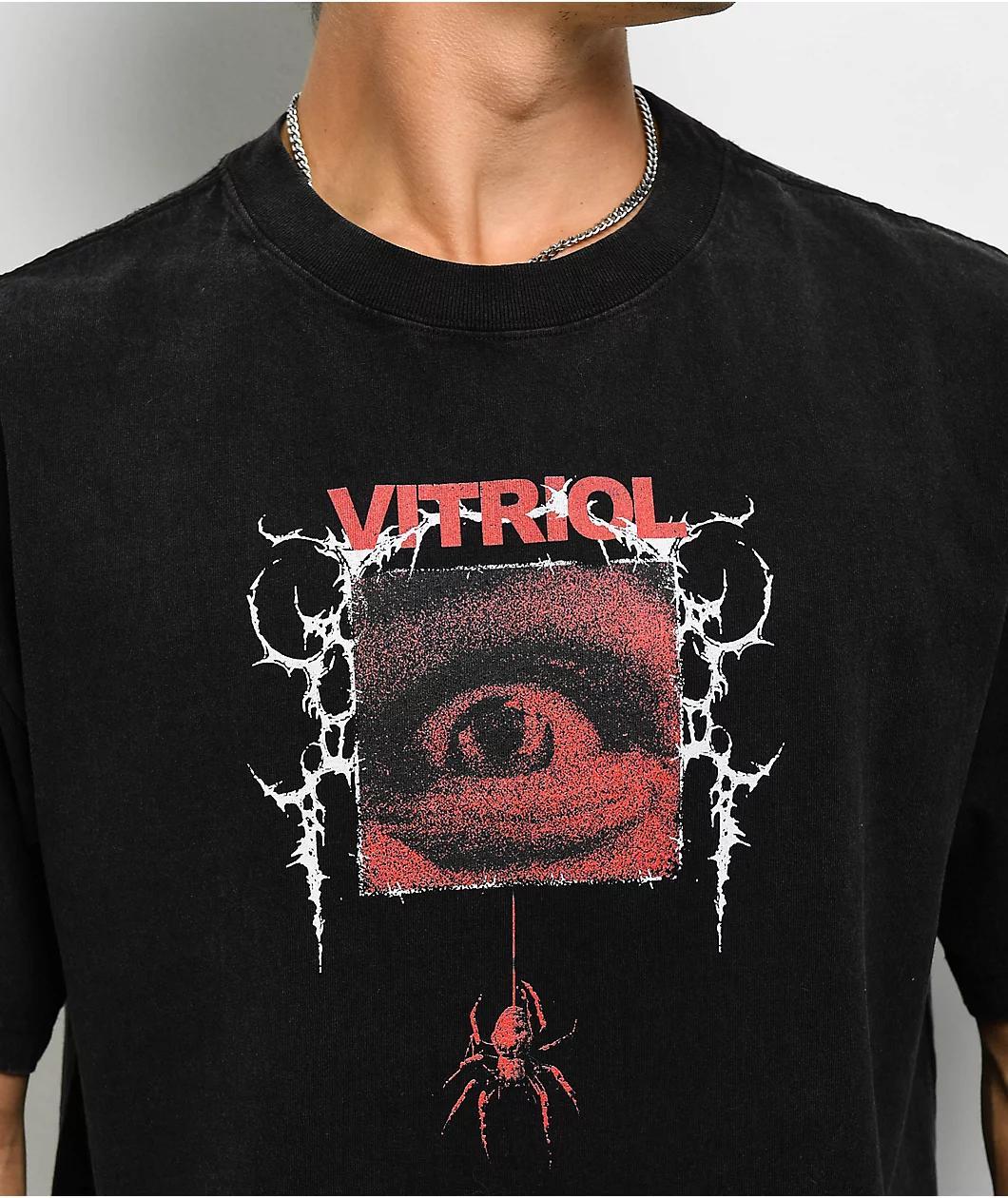 Vitriol Bold Red Vintage Black T-Shirt Product Image