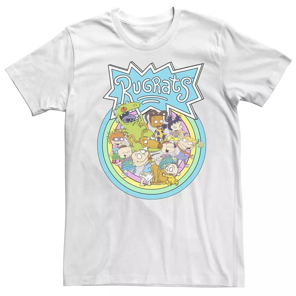 Men's Rugrats Rainbow Group Logo Tee, Size: Medium, White Product Image