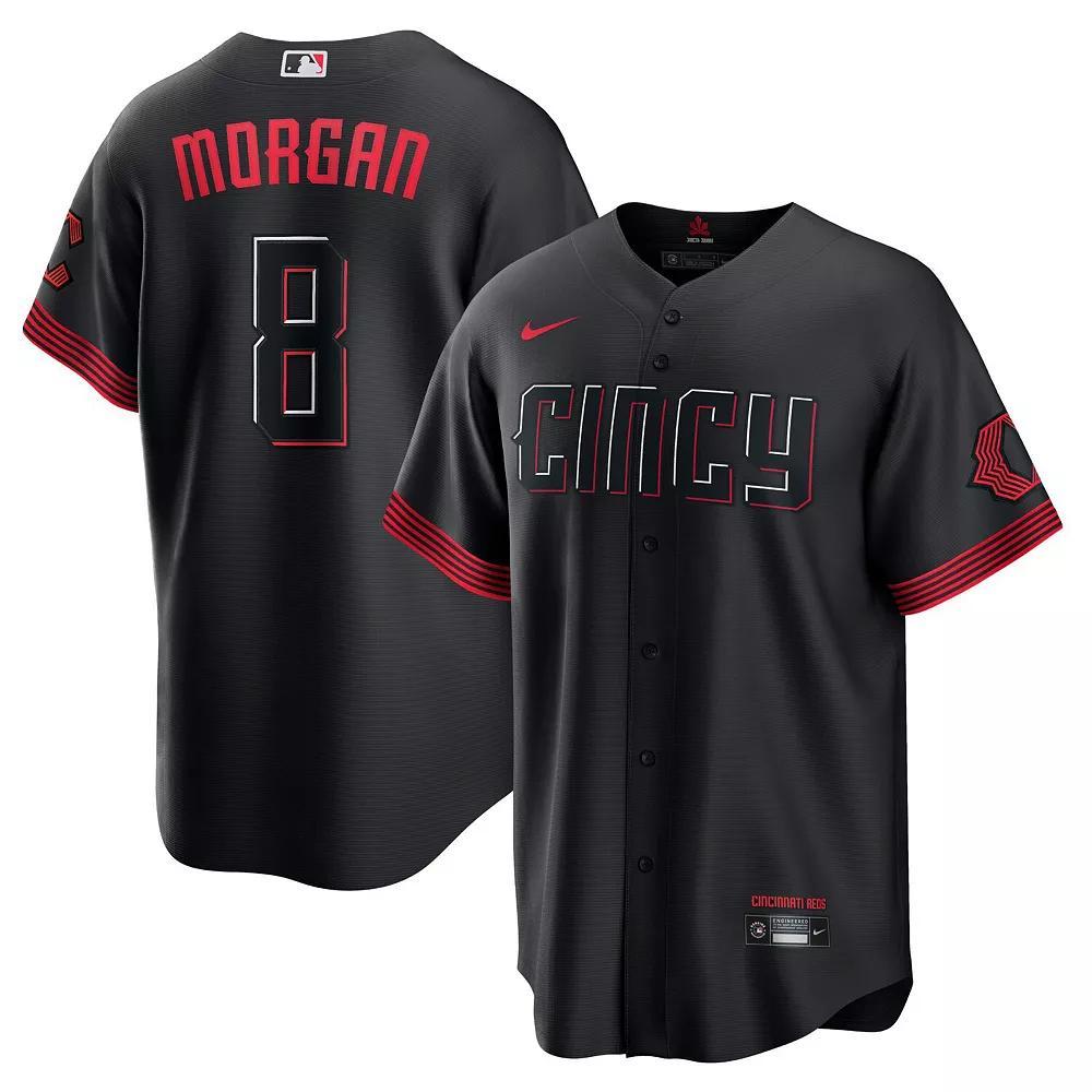 Men's Nike Joe Morgan Black Cincinnati Reds 2023 City Connect Replica Player Jersey, Size: Small, Red Black Product Image