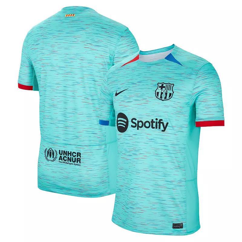 Mens Nike Aqua Barcelona 2023/24 Third Replica Jersey Bar Turquoise A Product Image