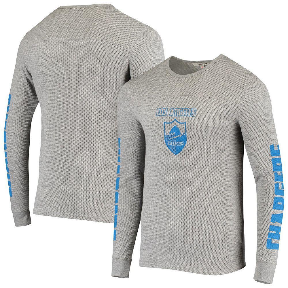 Men's Junk Food Heathered Gray Los Angeles Chargers Heavyweight Thermal Long Sleeve T-Shirt, Size: Small, Grey Product Image