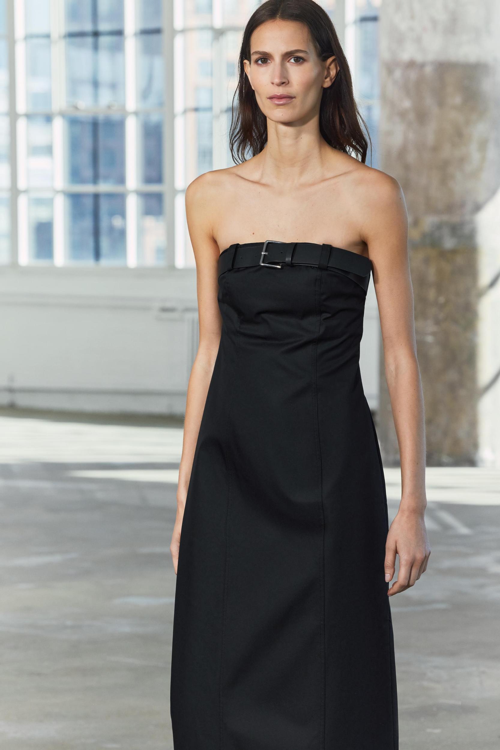 STRAPLESS BELTED DRESS ZW COLLECTION Product Image