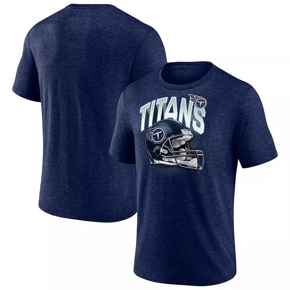 Men's Fanatics Branded Heathered Navy Tennessee Titans End Around Tri-Blend T-Shirt, Size: Large, Blue Product Image