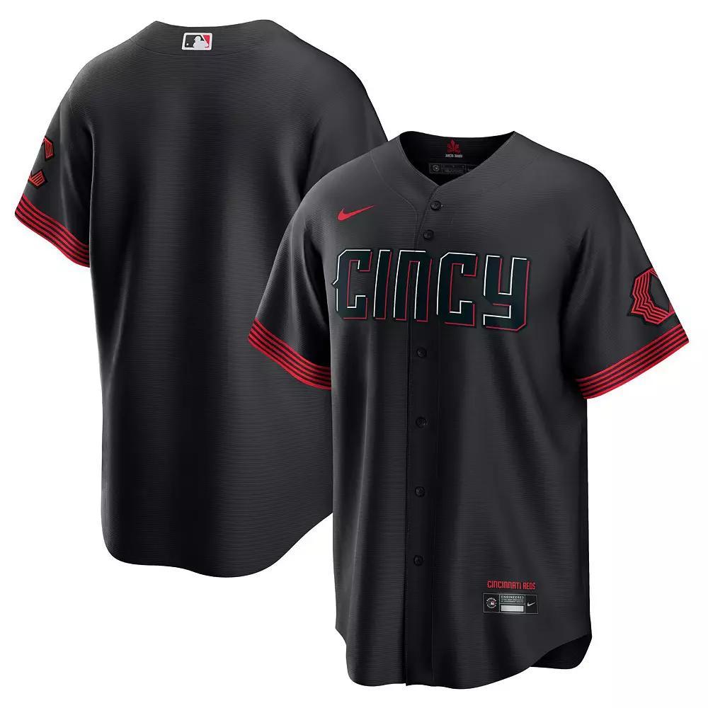 Mens Nike Black Cincinnati Reds 2023 City Connect Replica Jersey Product Image