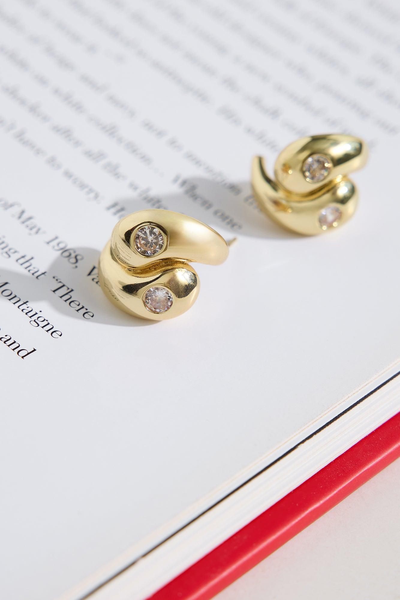 18k Gold Plated Swoon Earrings Gold Product Image
