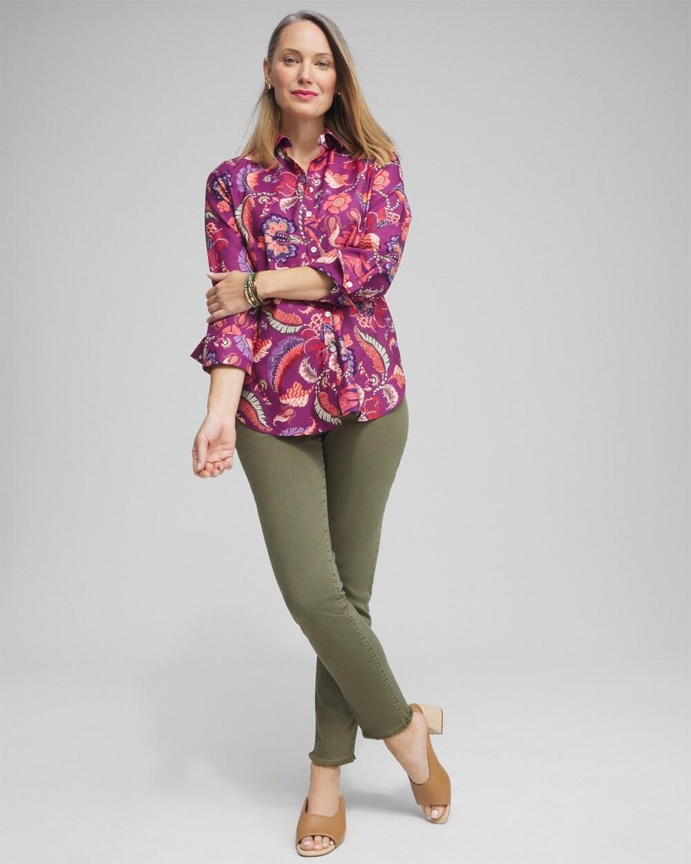Girlfriend Fray Hem Ankle Jeans Product Image