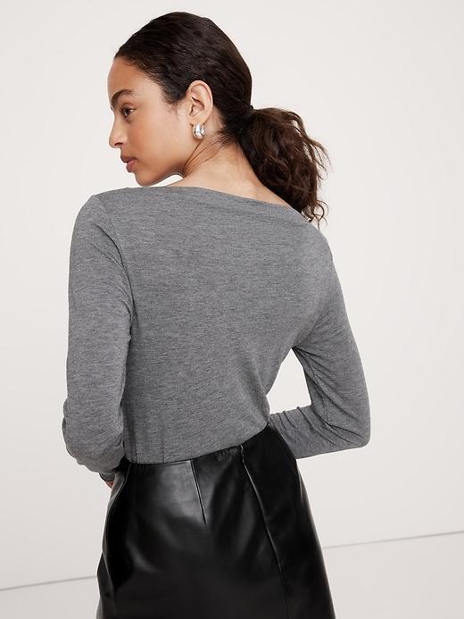 Luxe Wool-Blend Boat-Neck Top Product Image