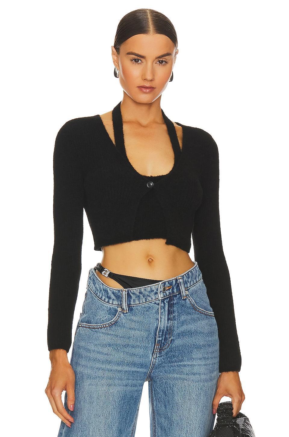 Twinset Long Sleeve Halter Cardigan Alexander Wang Product Image