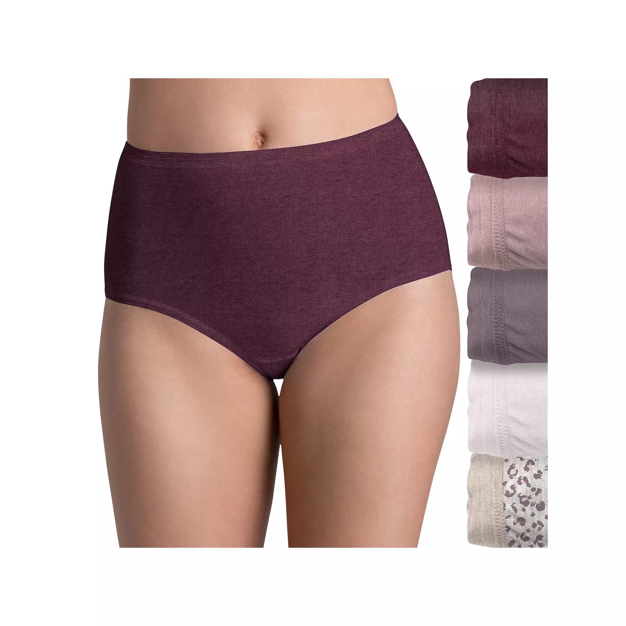 Women's Fruit of the Loom® Ultra Soft Brief 5-pack Panty Set 5DUSKBR, Size: 10, High Society Asst Product Image