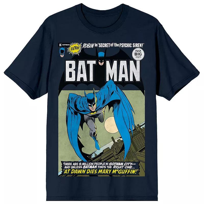 Men's Batman Leaping Into Action Retro Graphic Tee, Size: Small, Blue Product Image