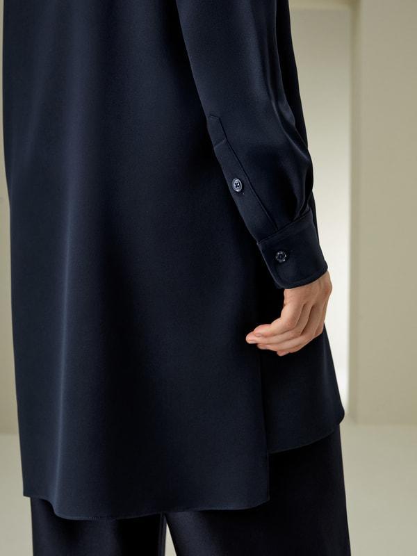 Classic Longline Silk Shirt Product Image