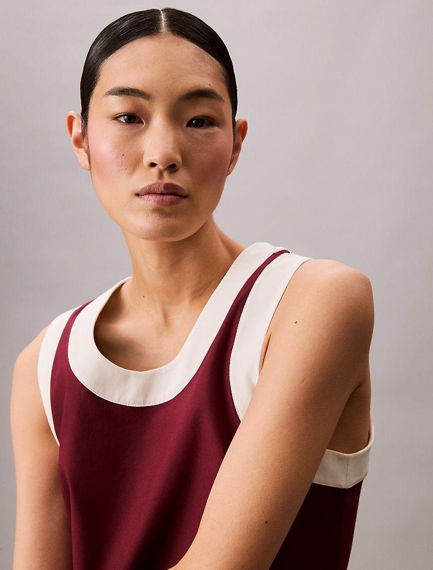 Calvin Klein Womens Contrast Trim Relaxed Tank Top - Red Product Image