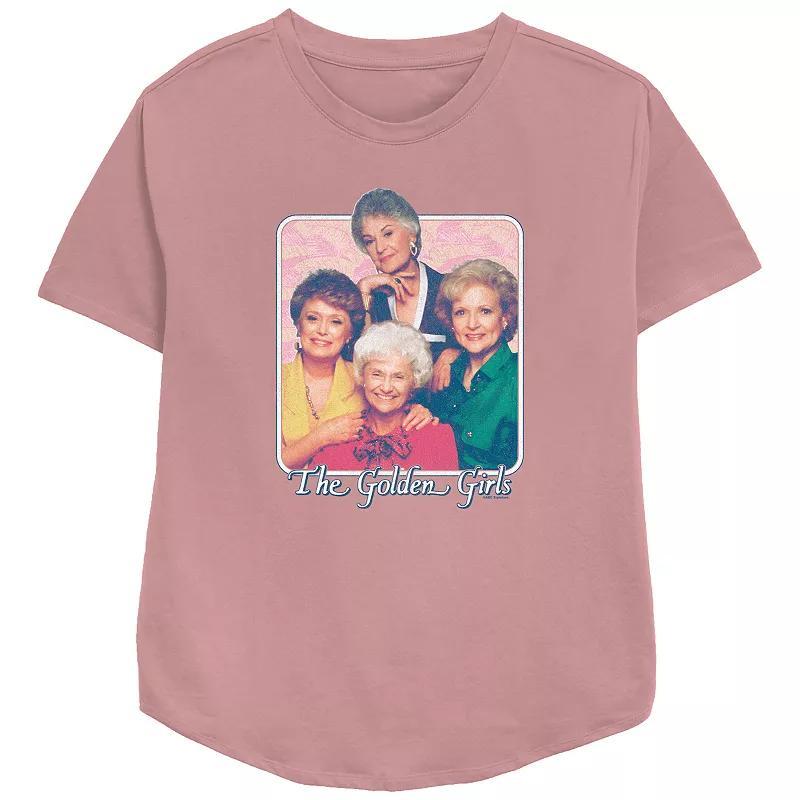 Women's The Golden Girls Portrait Relaxed Fit Graphic Tee, Size: XXL, Pink Product Image