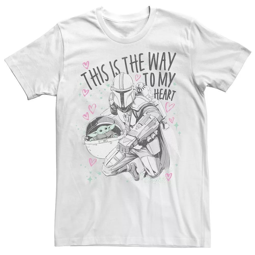 Men's Star Wars: The Mandalorian The Child Valentine's Day Way Tee, Size: Medium, White Product Image