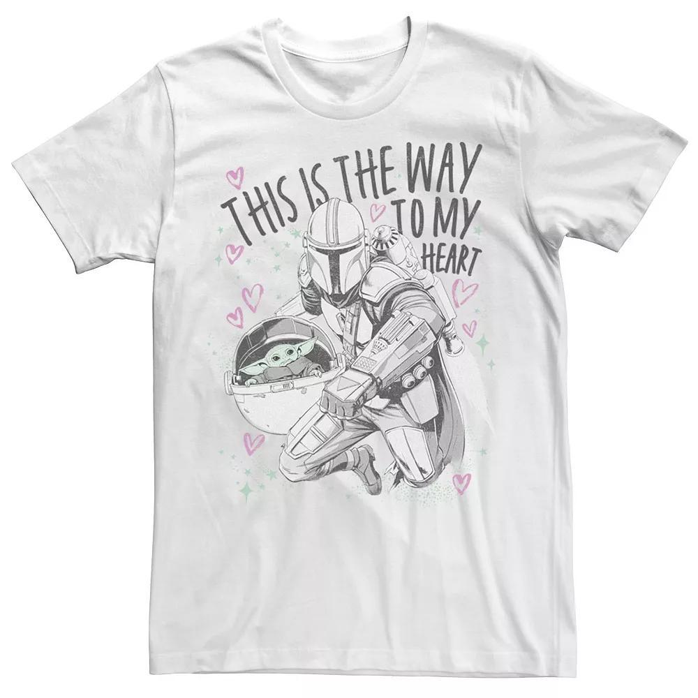 Men's Star Wars: The Mandalorian The Child Valentine's Day Way Tee, Size: Medium, White Product Image