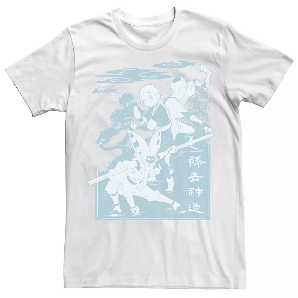 Big & Tall Avatar The Last Airbender Trio Stances Poster Tee, Men's, Size: 3XL, White Product Image