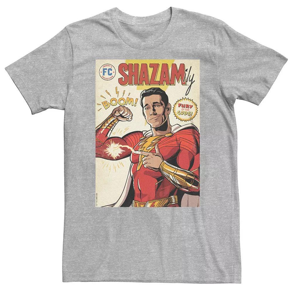 Big & Tall Shazam Fury Of The Gods Shazam Comic Logo Tee, Men's, Size: 3XL Tall, Athletic Grey Product Image