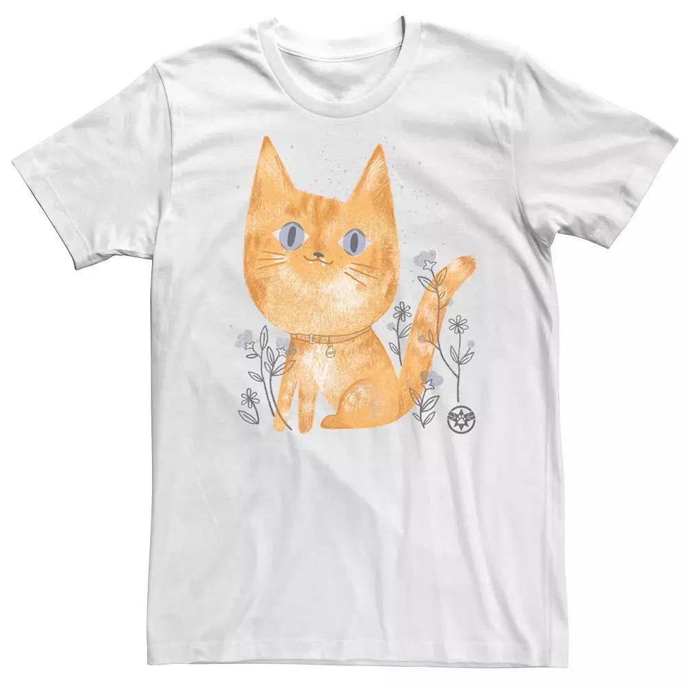 Men's Captain Marvel Goose Cute Sketch Tee, Size: Small, White Product Image