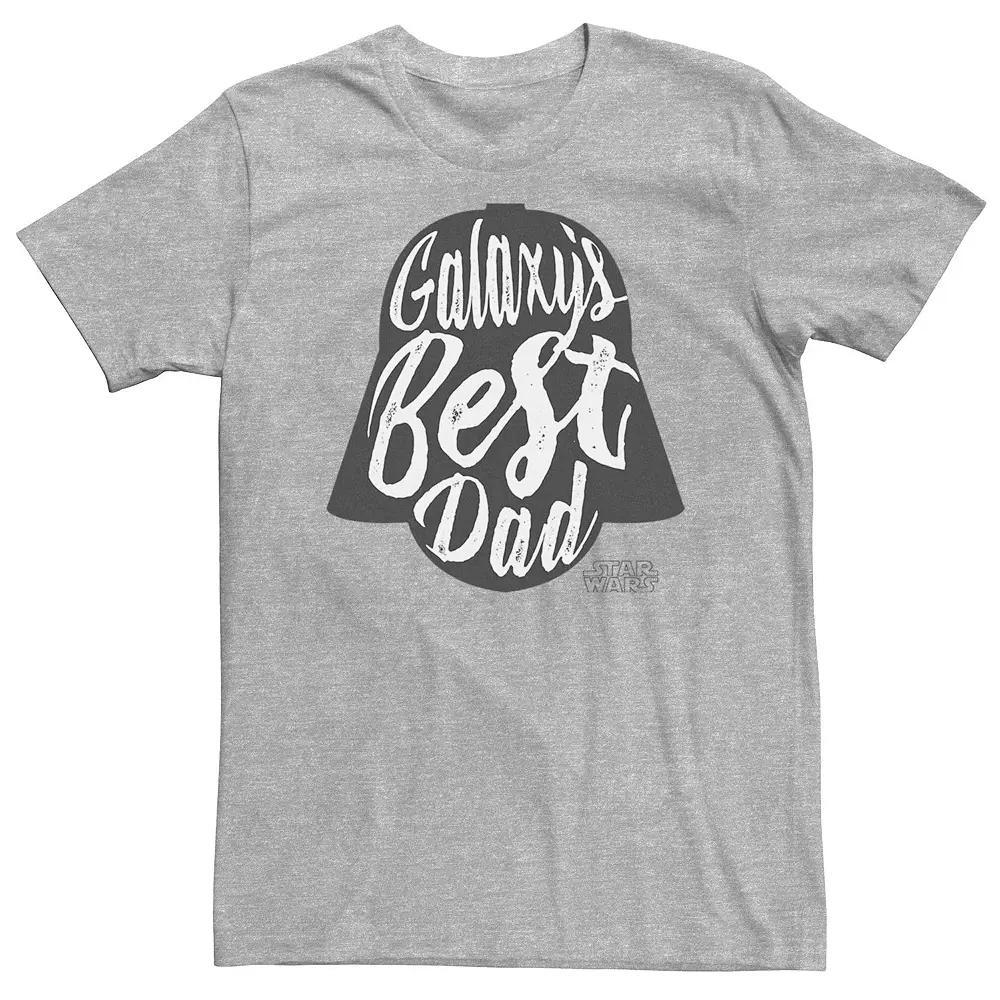 Big & Tall Star Wars Father's Day Galaxy's Best Dad Helmet Silhouette Tee, Men's, Size: 3XL Tall, Athletic Grey Product Image