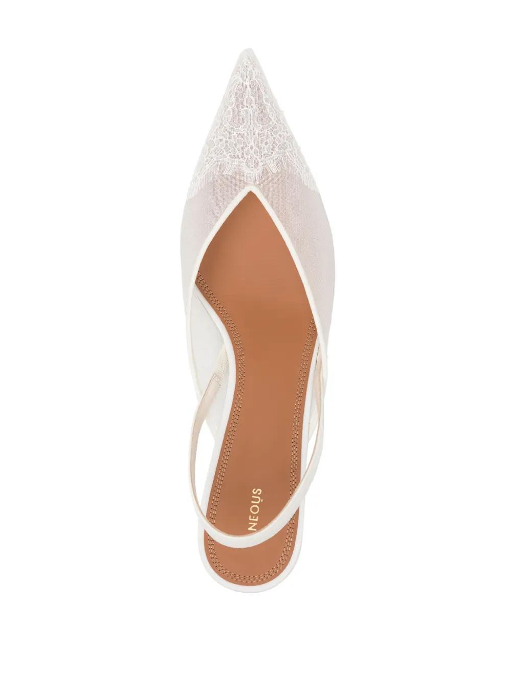 45mm lace-detailing slingback pumps Product Image