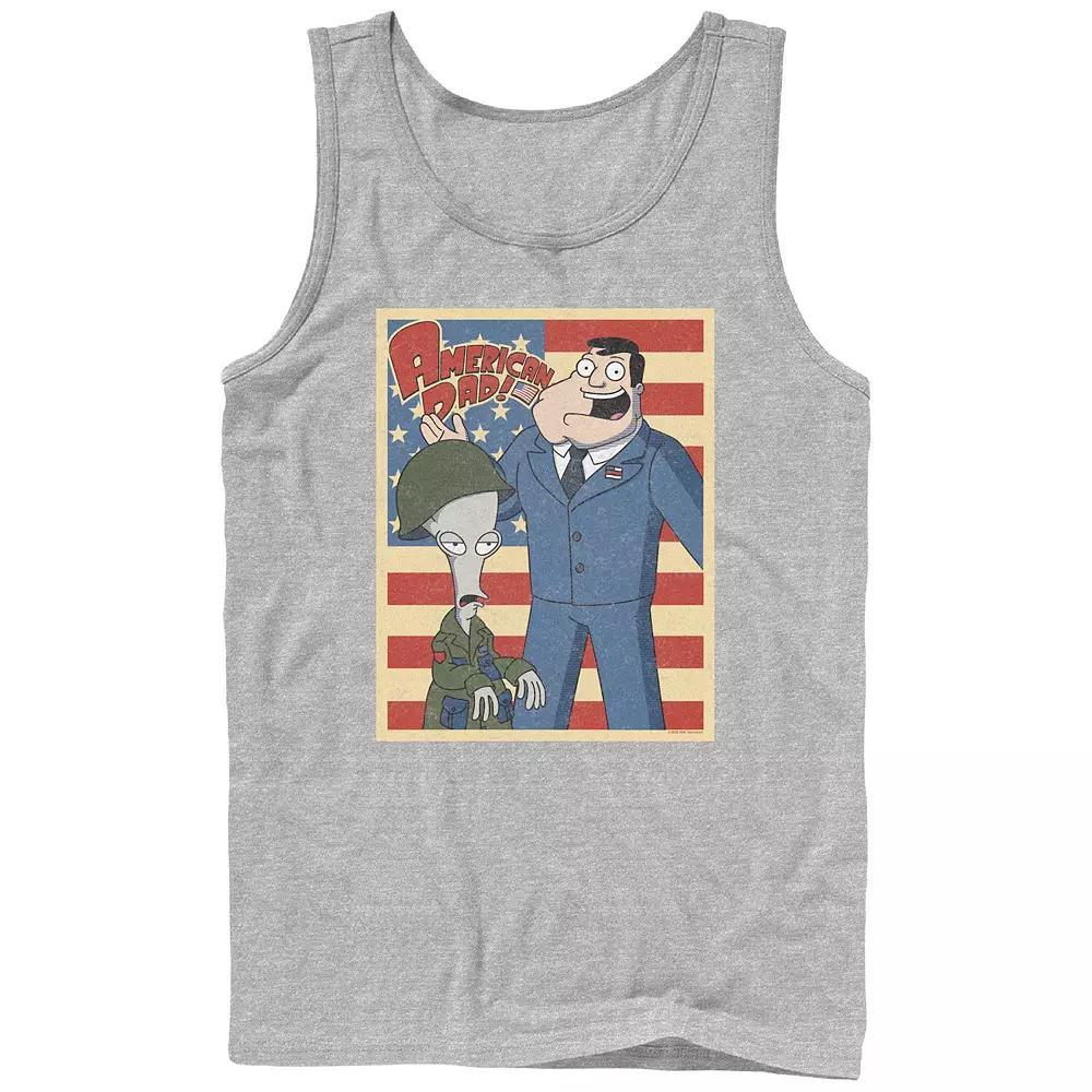 Men's American Dad Enlisted Stamp Graphic Tank, Size: Large, Athletic Grey Product Image