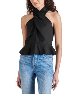 Steve Madden Womens Kosta Halter-Neck Peplum Top Product Image