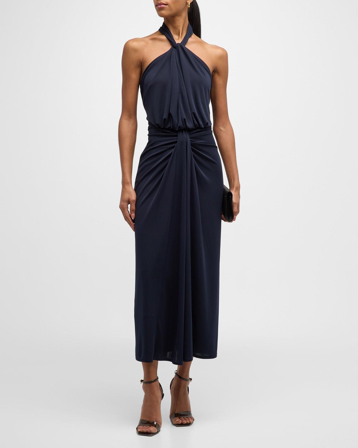 Womens Kaily Draped Halter Maxi Dress Product Image