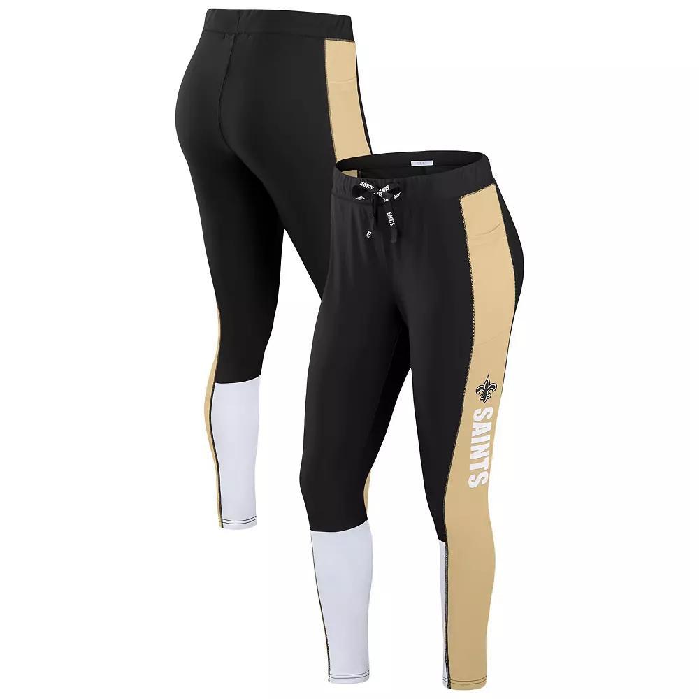 Women's WEAR by Erin Andrews Black/Gray Las Vegas Raiders Color-Block Leggings, Size: XS, Lvr Black Product Image