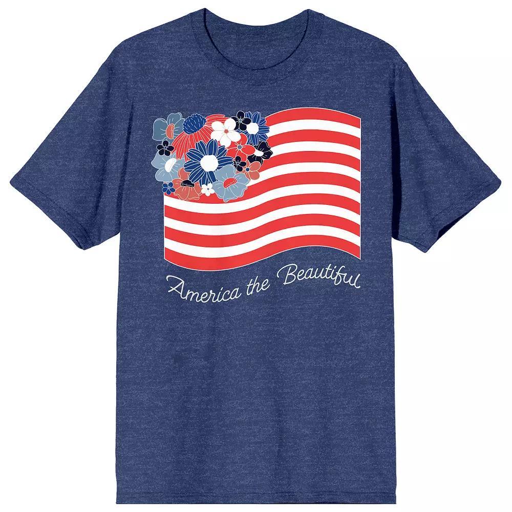 Men's Americana Floral Stripe America Beautiful Tee, Size: XXL, Blue Product Image