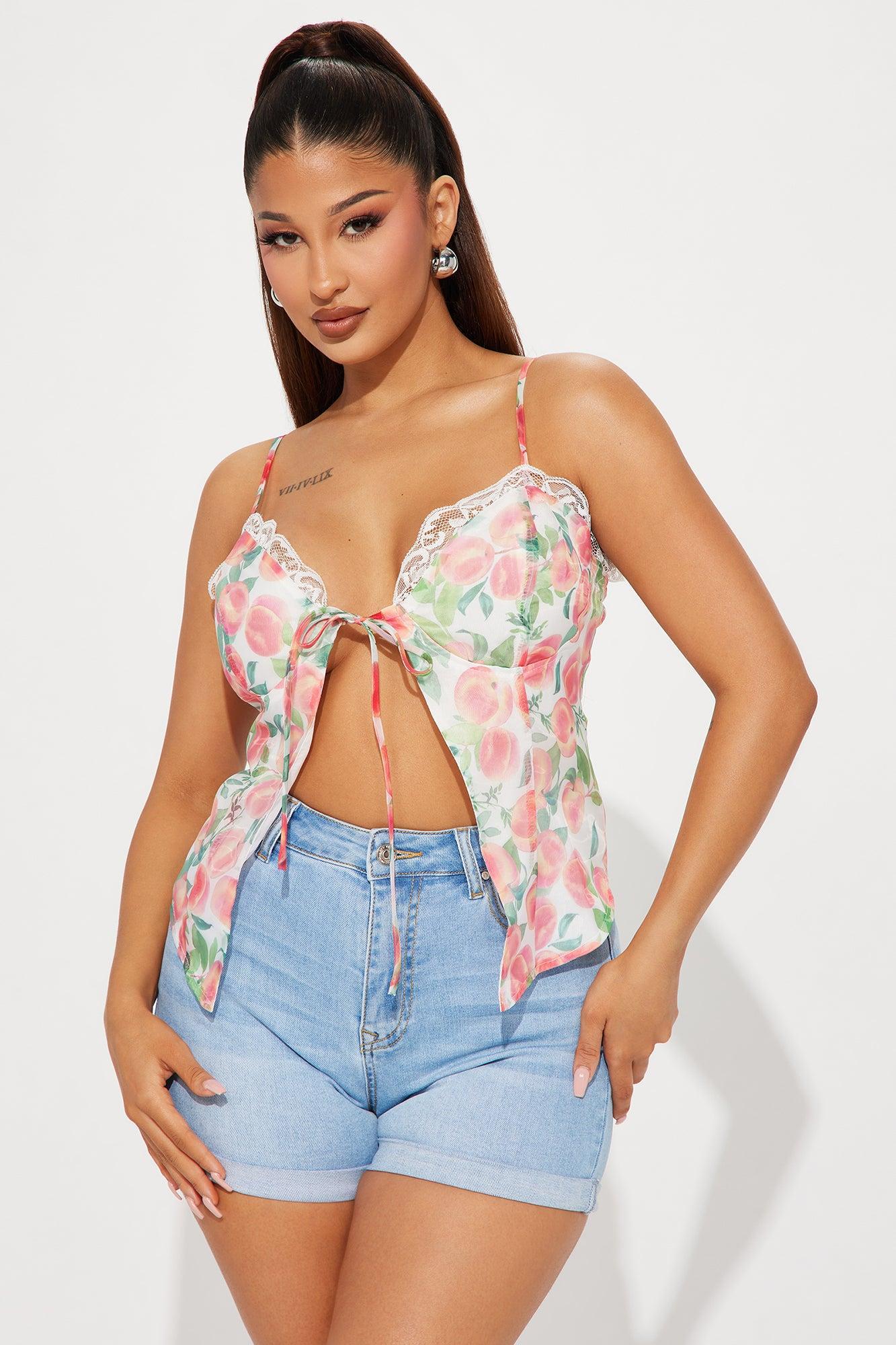 Just Peachy Top  - White/combo Product Image