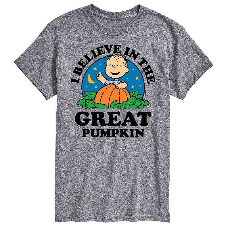 Men's Peanuts Believe In Great Tee, Size: XXL, Gray Product Image