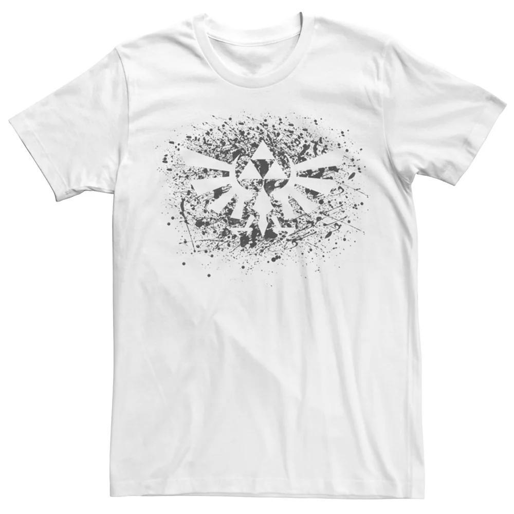 Men's Nintendo Legend Of Zelda Triforce Splatter Short Sleeve Tee, Size: XXL, White Product Image