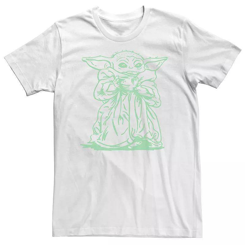 Big & Tall Star Wars The Mandalorian The Child Line Art Portrait Tee, Men's, Size: 5XL, White Product Image