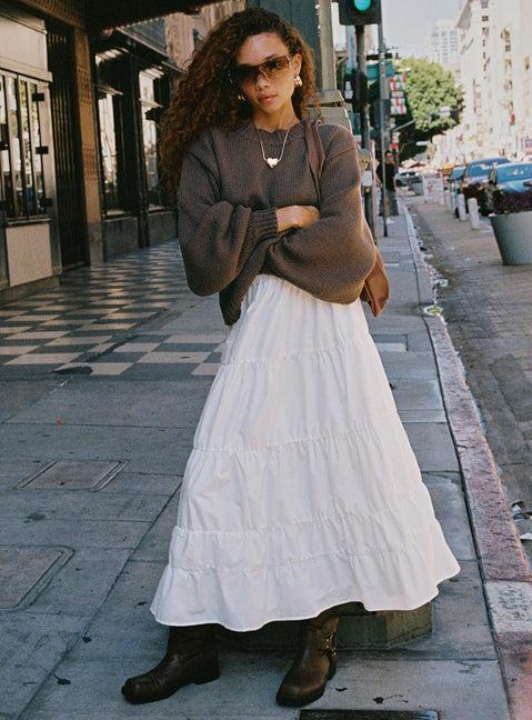 Garden Party Maxi Skirt White Product Image