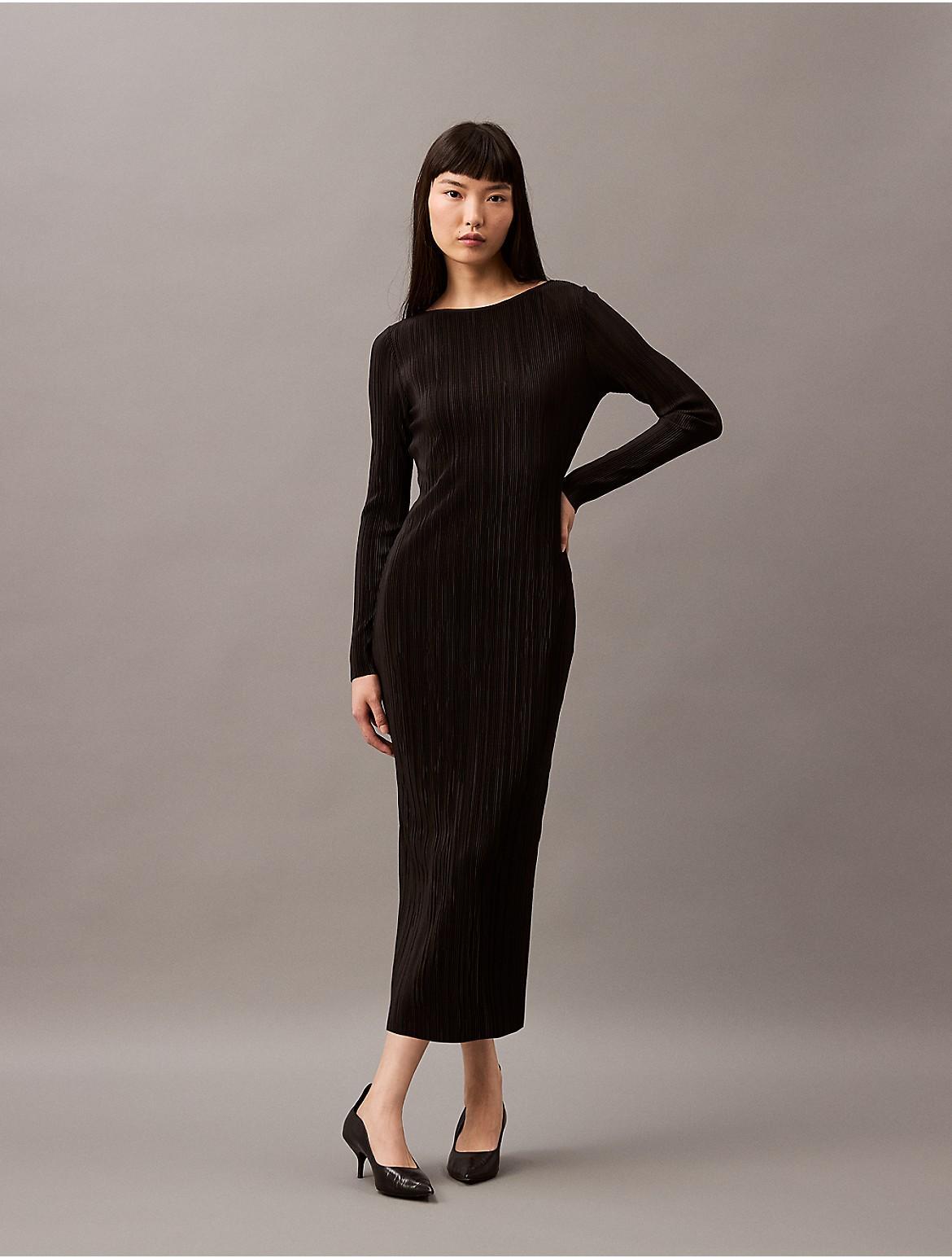 Calvin Klein Women's Plisse Midi Dress - Blue - XS Product Image