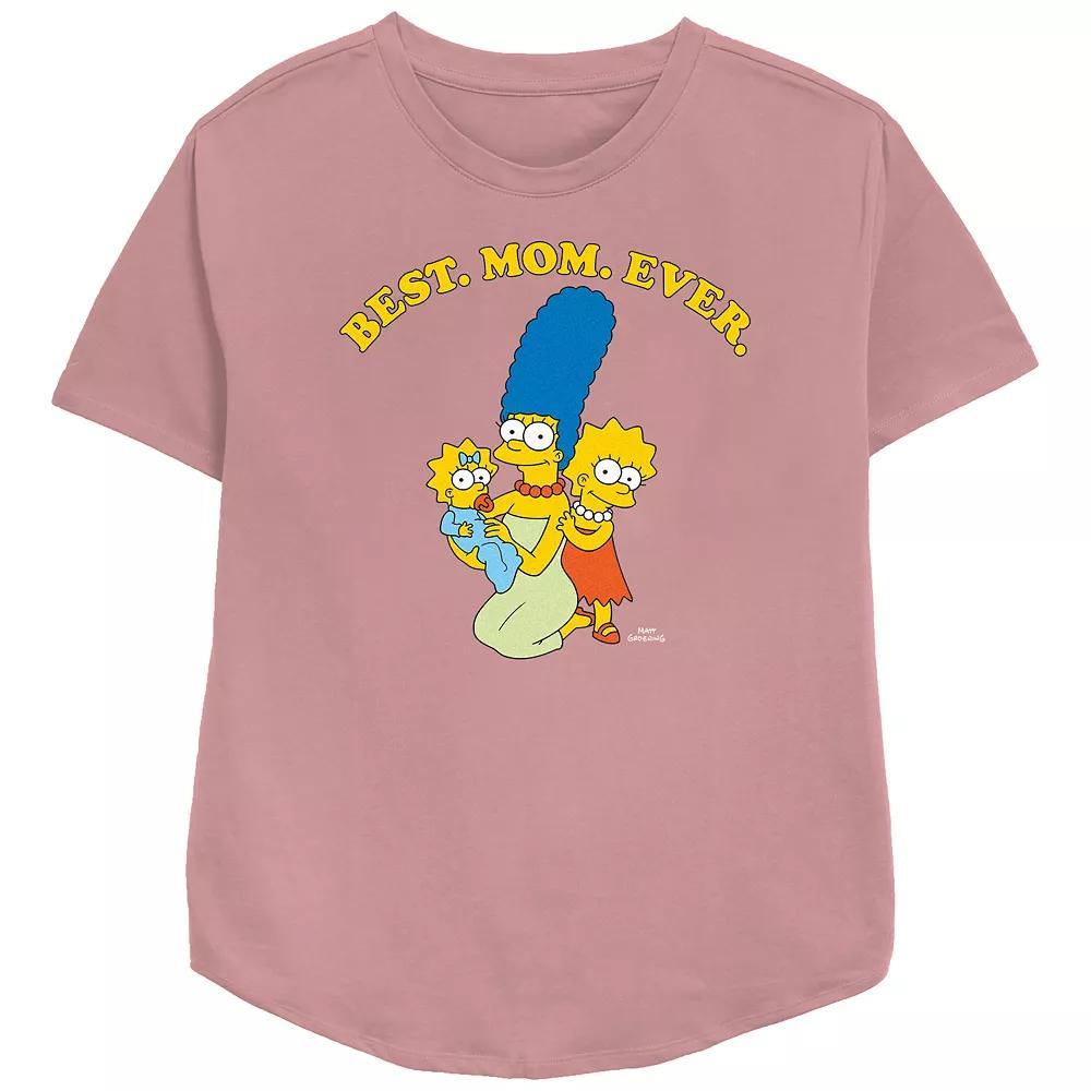 Women's The Simpsons Marge Best Mom Ever Relaxed Fit Graphic Tee, Size: XS, Black Product Image