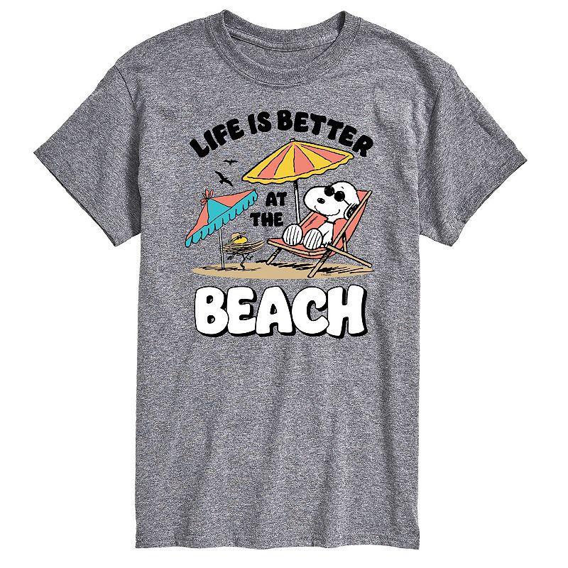 Big & Tall Peanuts Snoopy Lifes Better At The Beach Graphic Tee, Mens Product Image