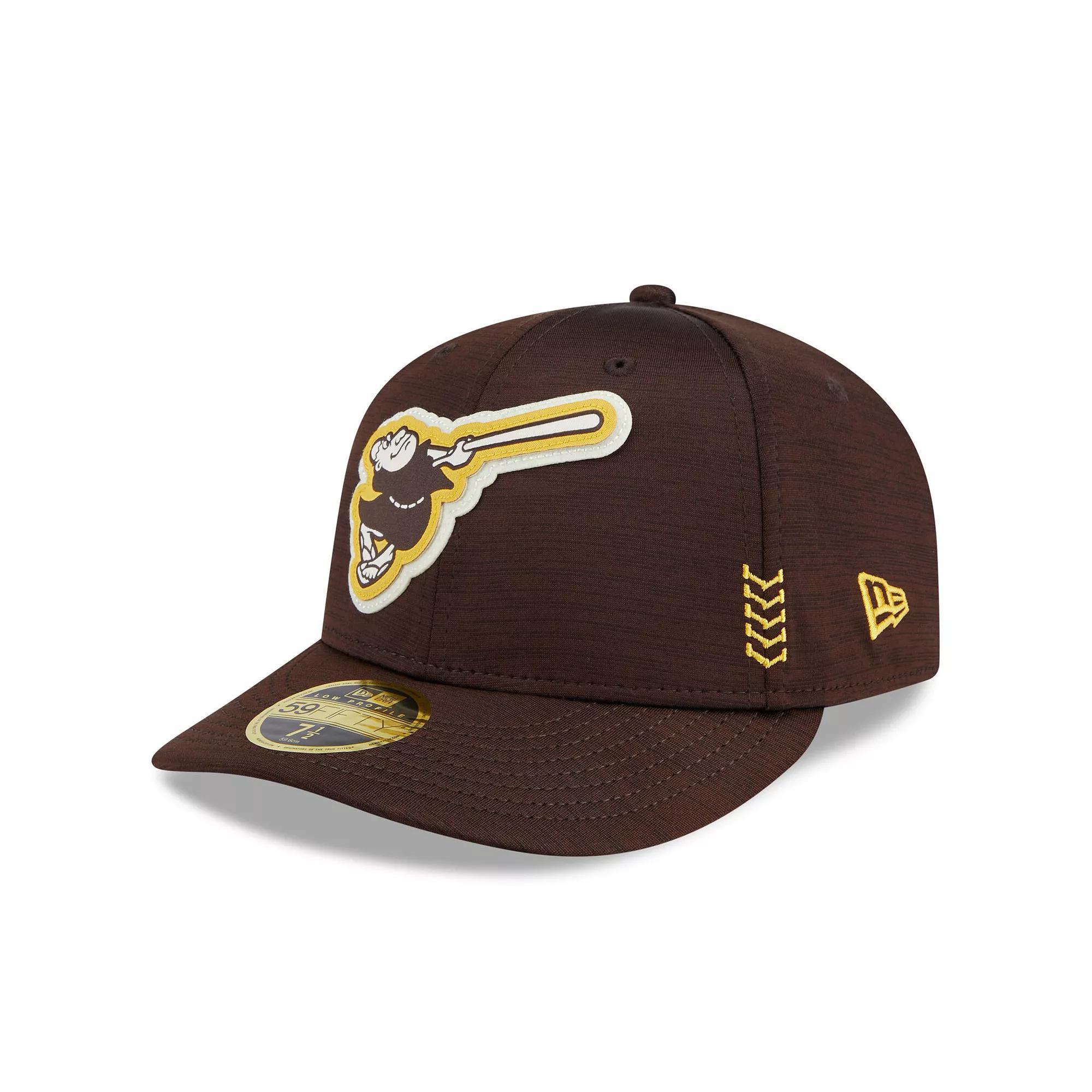Men's New Era  Brown San Diego Padres 2024 Clubhouse Low Profile 59FIFTY Fitted Hat, Size: 7 3/8 Product Image