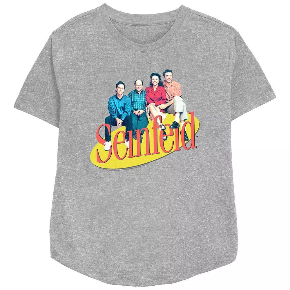 Women's Seinfeld Group Shot Relaxed Fit Graphic Tee, Girl's, Size: XXL, Athletic Grey Product Image