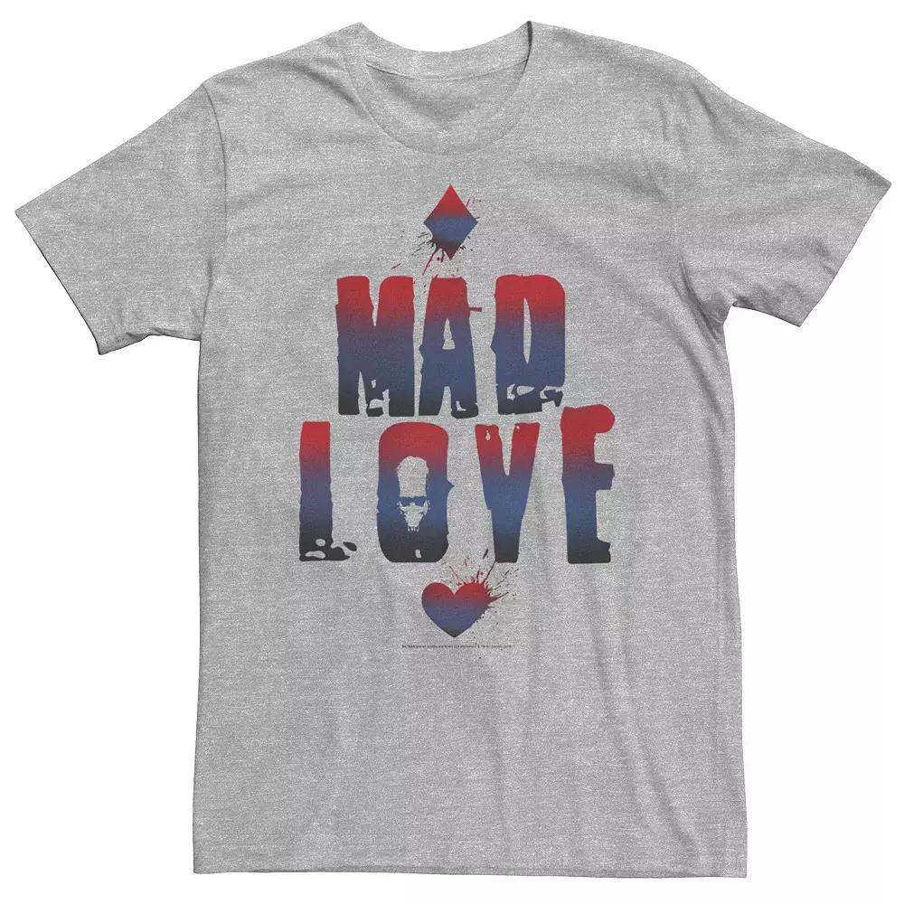Big & Tall DC Comics Batman "Mad Love" Gradient Text Tee, Men's, Size: 3XL, Athletic Grey Product Image