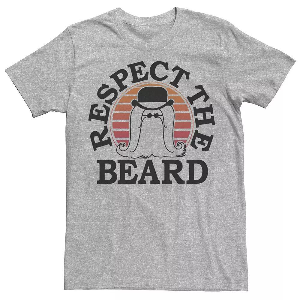 Men's The Addams Family Cousin It Respect The Beard Tee, Size: Large, Athletic Grey Product Image