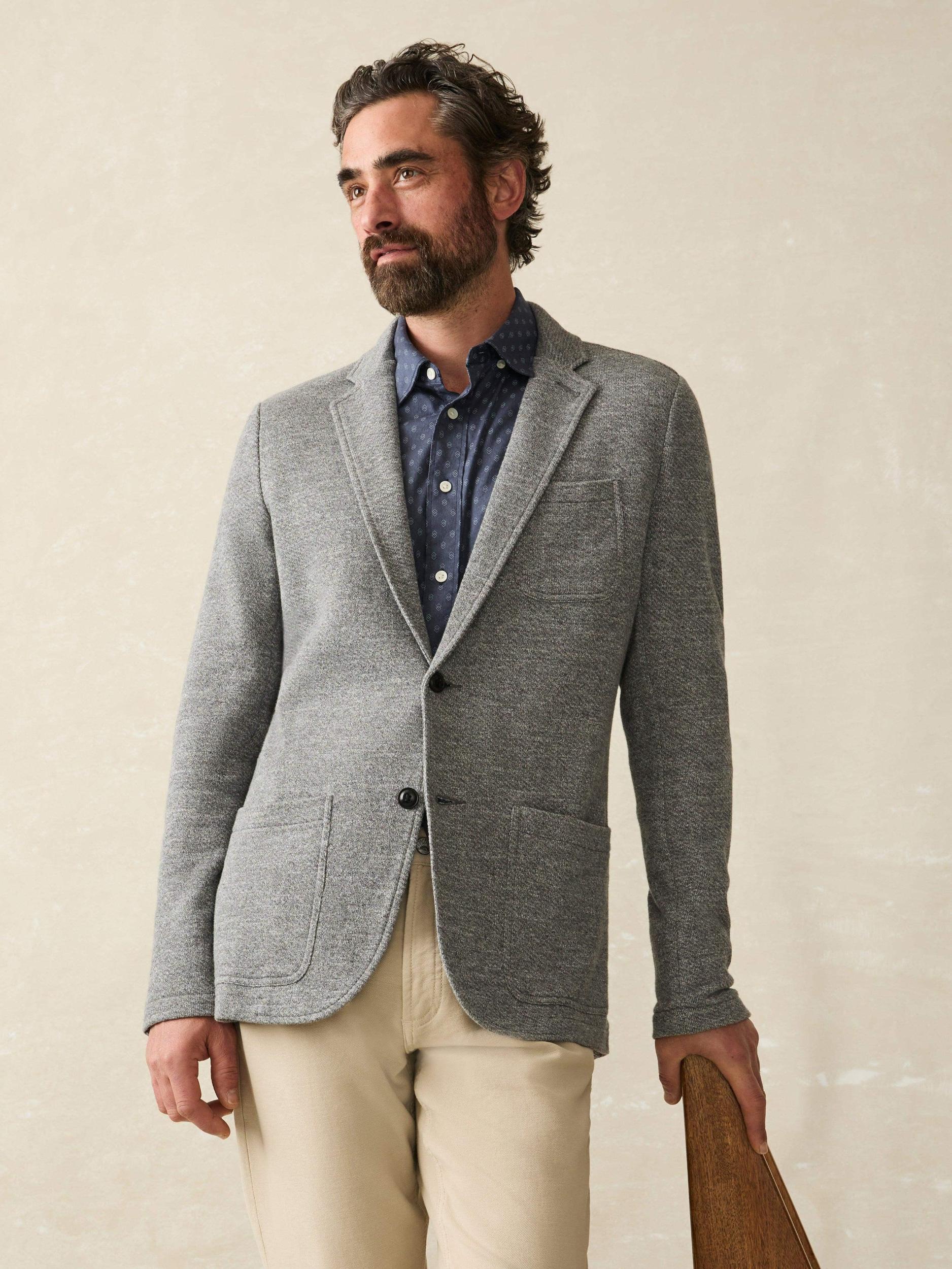 Inlet Knit Blazer (Tall) - Medium Grey Melange Male Product Image